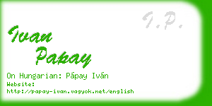 ivan papay business card